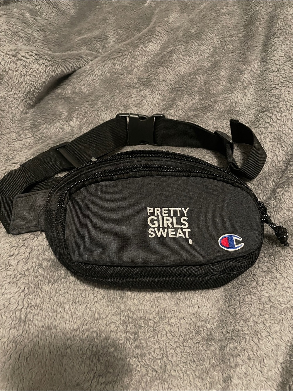 Champion Black 'Pretty Girls Sweat' Waist Pouch bag